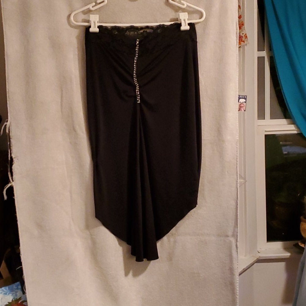 Black Lace Polyester Skirt